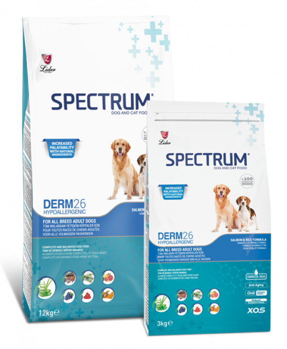 Spectrum Derm 26 Hypoallergenic Tüm Irkların Yetişkin Köpekleri İçin 12 Kg