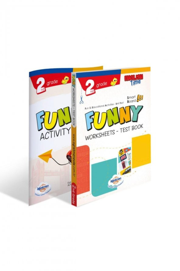 Öğretmen Evde - 2. Sınıf İngilizce Funny Worksheets & Test Book + Activity Book