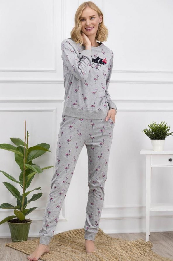 Kadın Gri Pijama Takım
