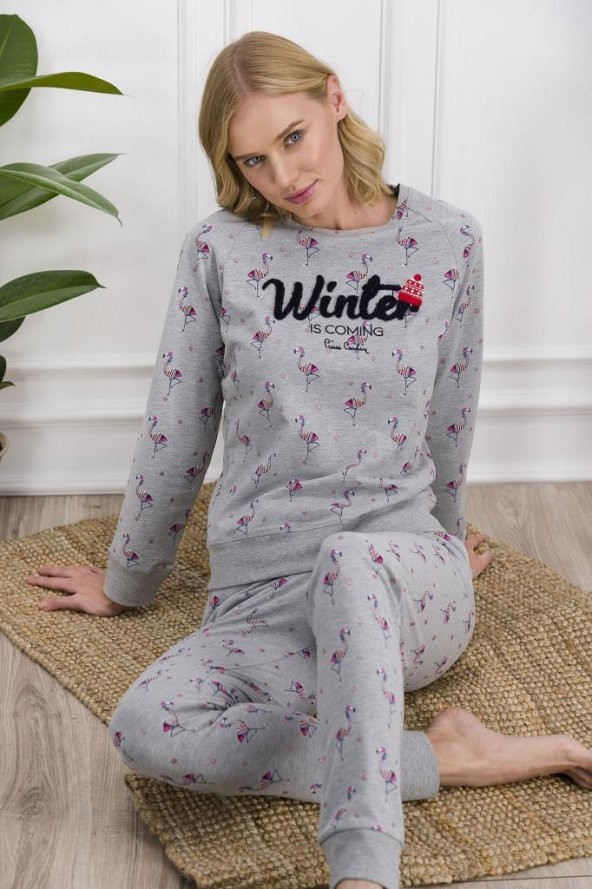 Kadın Gri Pijama Takım - 2