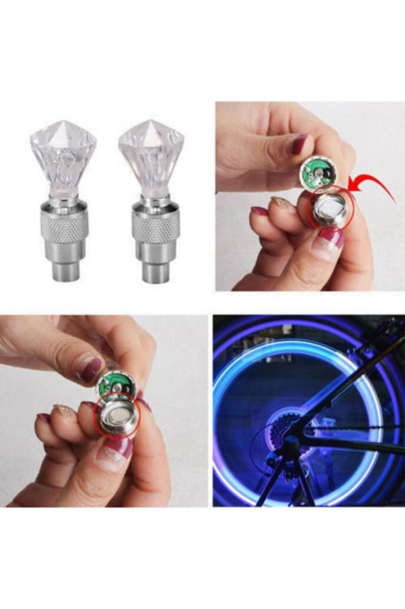 4 Adet Hareket Sensörlü - Hız Ayarlı Neon Işıklı Sibop Kapağı - 4
