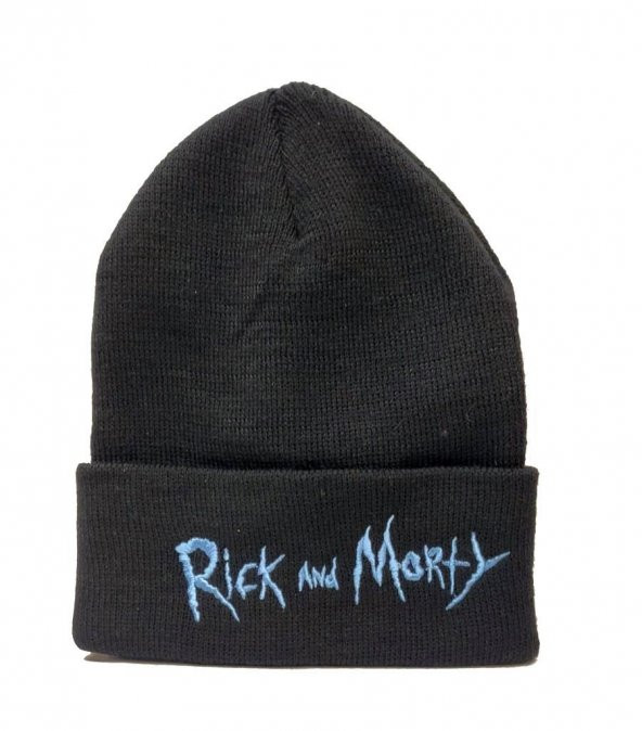 Rick And Morty Yazılı Siyah Bere - 1