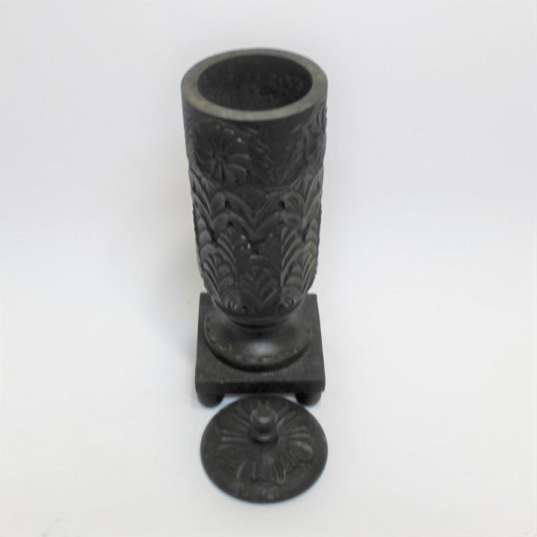 Siyah Ahşap Vazo - 2