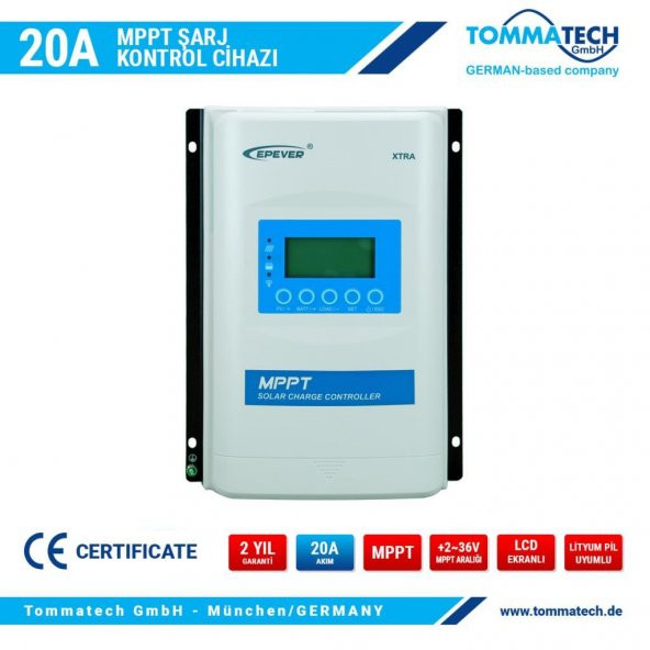 Tommatech 20 Amper MPPT Solar Şarj Kontrol Cihazı