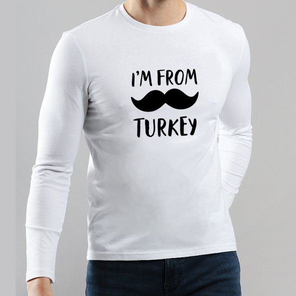 Im From Turkey Yazılı Uzun Kollu Tişört