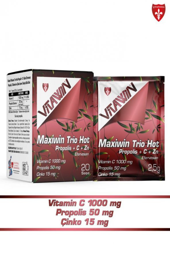 Vitawin Maxiwin Trio Hot Propolis + Vitamin C + Çinko Efervesan 20 Saşe