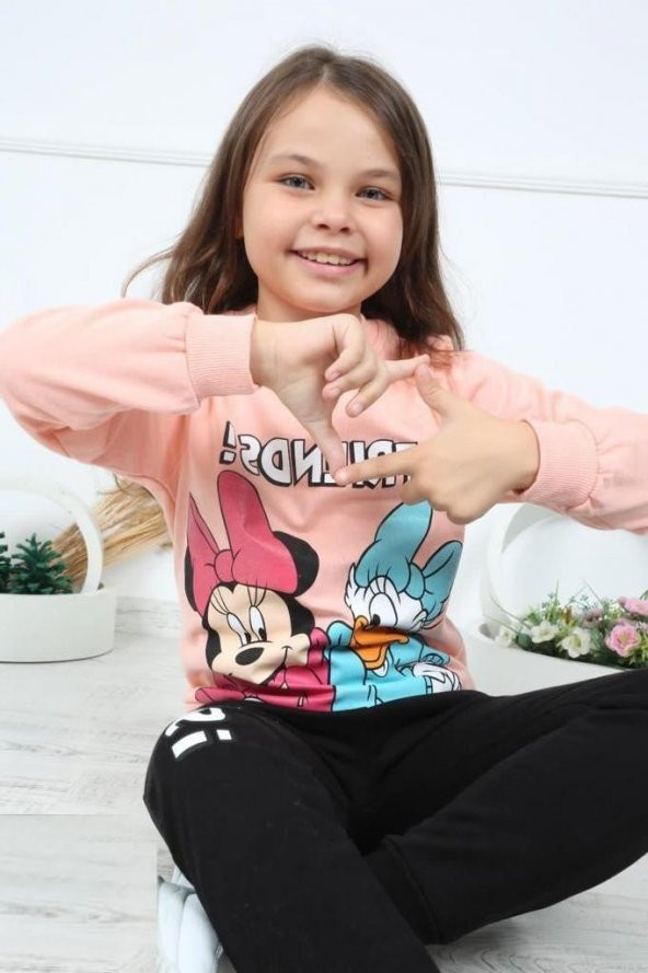 Kız Çocuk Friends! Donald And Minnie Pembe Eşofman Takım - 2