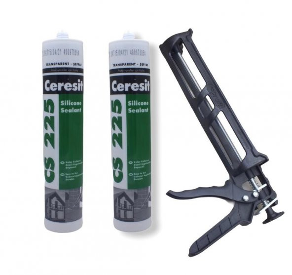 Ceresit Şeffaf Silikon 2Li Set & Plastik Silikon Tabancası
