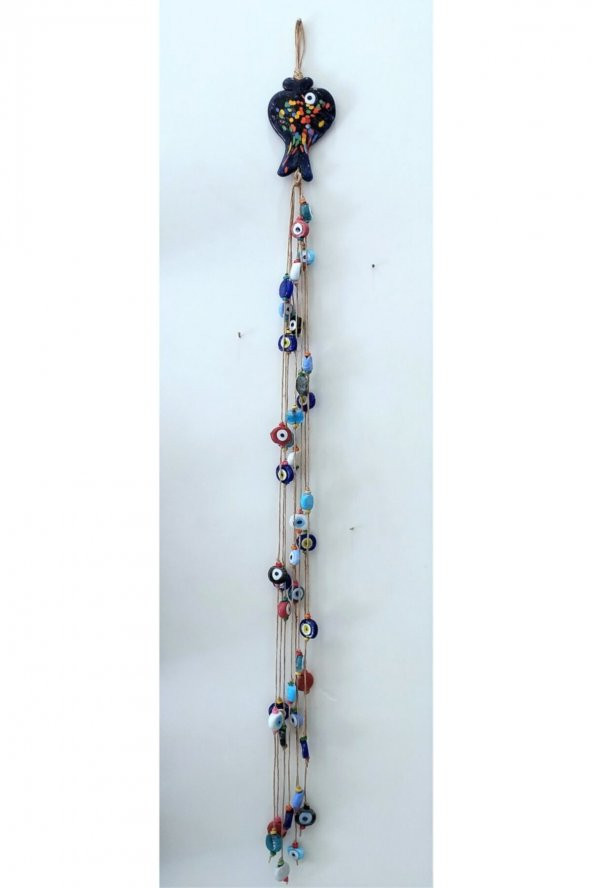 El Yapımı Balıklı 41 Maşaallah Nazarlık Boncuk 100 cm Dekoratif Hediyelik
