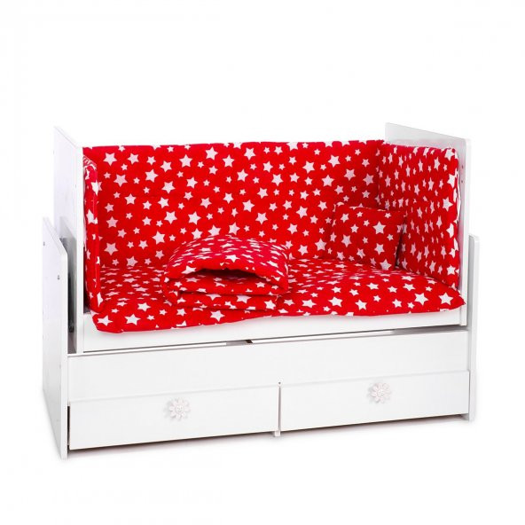 Sluupy Kırmızı Yıldızlı Bebek Uyku Seti 70x130 (7 parça)