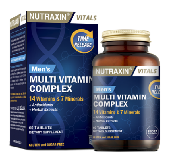 Nutraxin Multivitamin & Mineral Complex Erkek 60 Tablet SKT : 06/2023