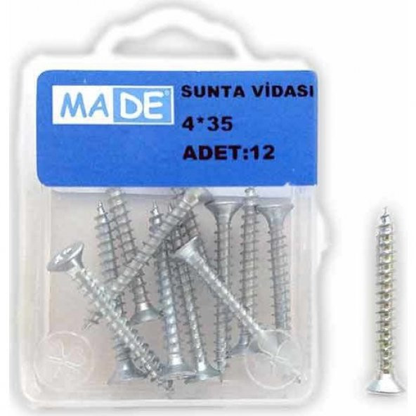 Made Sunta Vidası 4X35 ( 1 Kutu:12 Adet) - 1