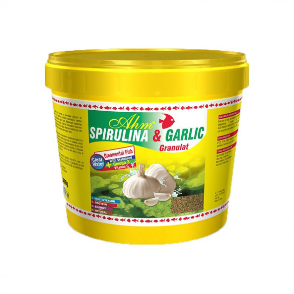 SarımsaklI Balık Yemi Ahm Spirulina Garlic 500 gr