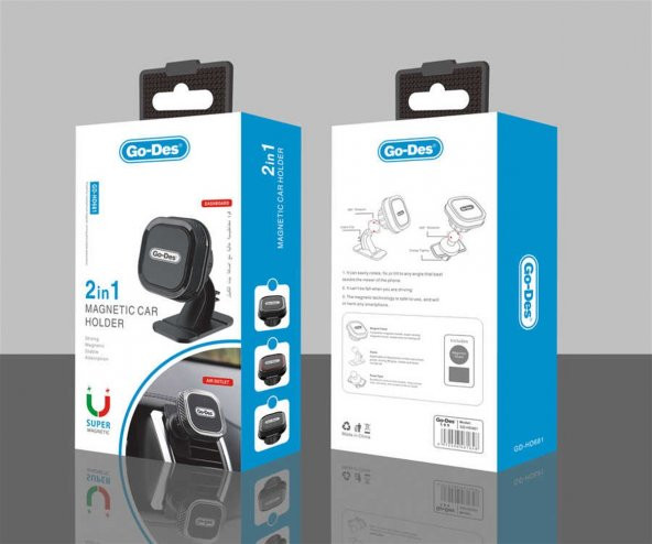 Go Des GD-HD681 2 in 1 Magnetic Car Holder - 4