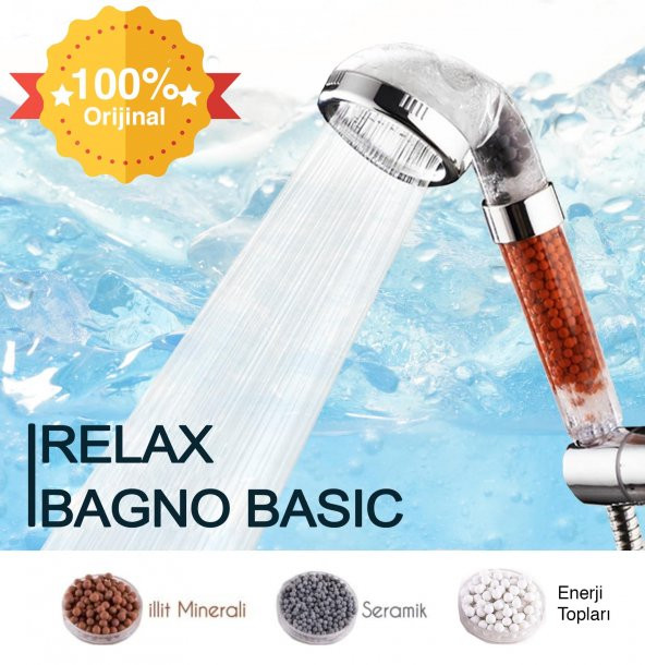 Relax Bagno %50 Su Tasarruflu Duş Başlığı - Kokulu ve Arıtmalı Banyo Duş Başlığı
