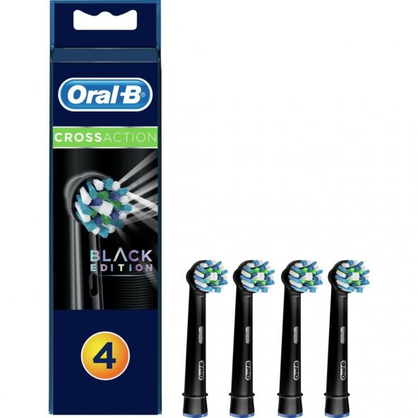 Oral-B CrossAction Diş Fırçası Yedek Başlığı 4lü Siyah