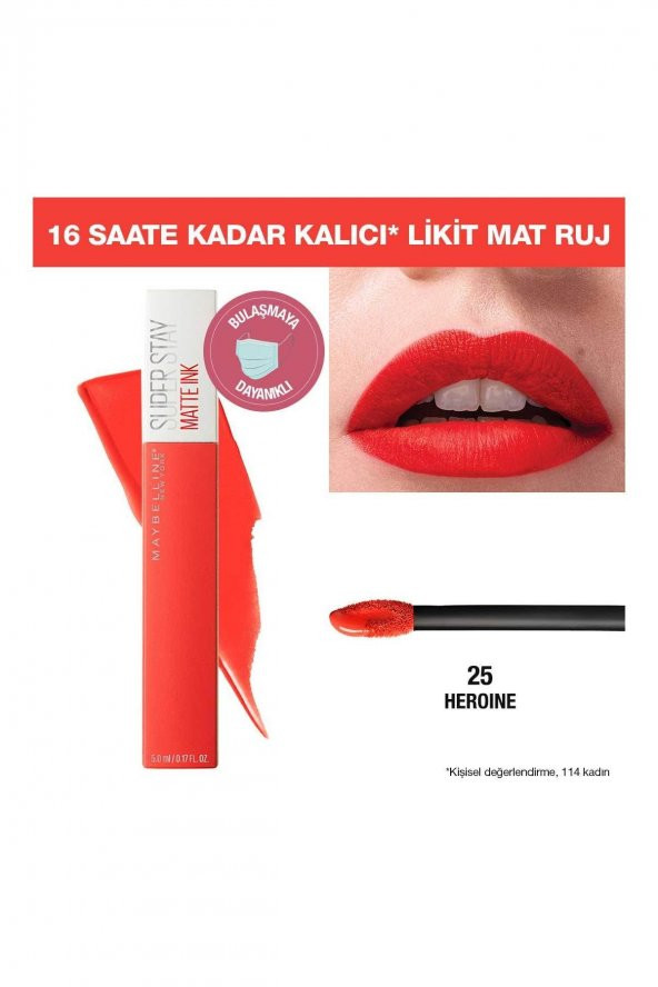 Likit Mat Ruj - SuperStay Matte Ink Liquid Lipstick 25 Heroine 3600531411121