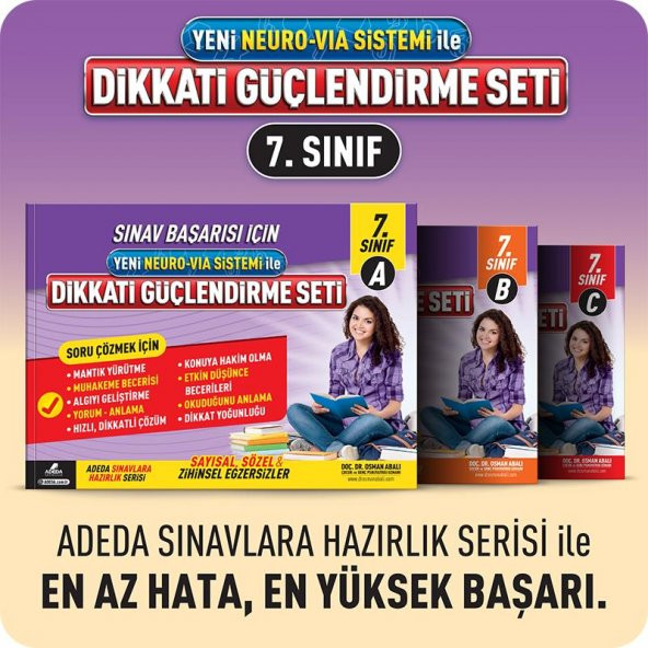 Dikkati Güçlendirme Seti 7. Sınıf - 13 Yaş - Osman Abalı - Resim 2