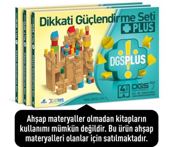 Dikkati Güçlendirme Seti Plus 4 Yaş Kitap (3 Kitap) - Osman - Osman Abalı