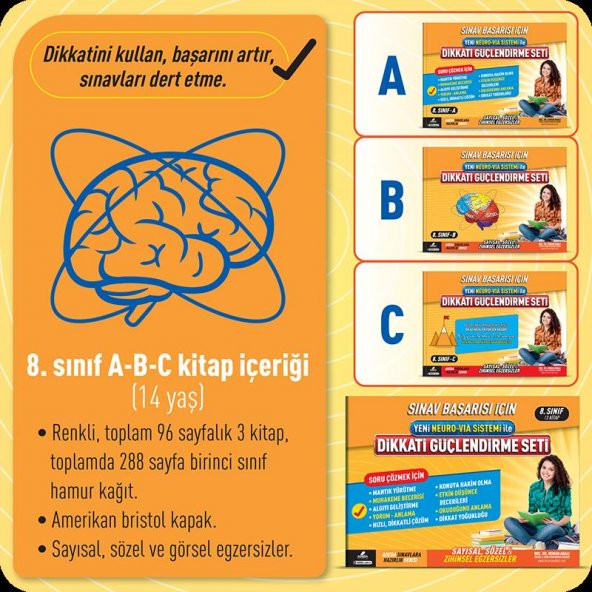 Dikkati Güçlendirme Seti 8. Sınıf - 14 Yaş - Osman Abalı - 6