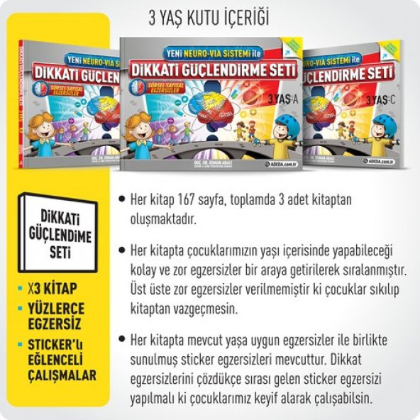 Dikkati Güçlendirme Seti 3 Yaş + Gelişimsel Hikaye Seti - 3