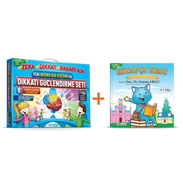 Adeda Dikkati Güçlendirme Seti 7 Yaş + Kitapçı Kedi