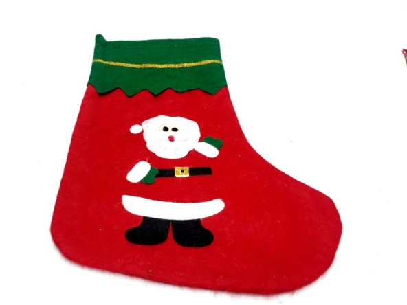 AteşTech Noel Baba Baskılı Elyaf Çorap 17*36 Cm
