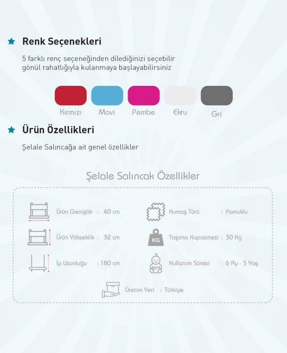 Holmen Şelale Salıncak - Kırmızı - 4