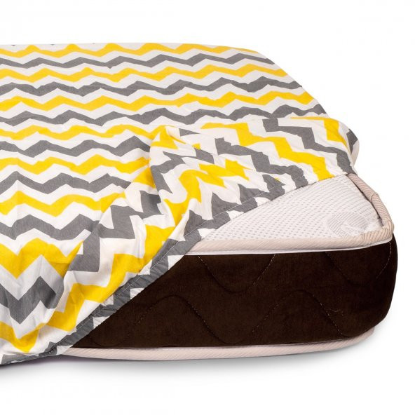Sluupy Lastikli Fitted Çift Kişilik Yatak Çarşafı Sarı 150x200 - 1