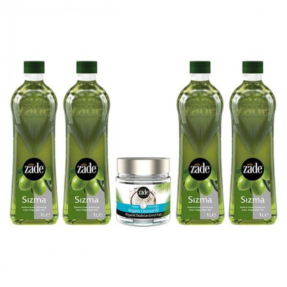 Zade Natürel Sızma Zeytinyağı ve Hindistan Cevizi Yağı Avantaj Paketi - 4 Litre + 175cc