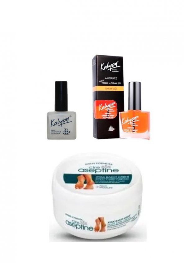 Kalyon Tırnak Sertleştirici + Bakım Yağı+ Cire Aseptine Ayak Kremi 150 ML