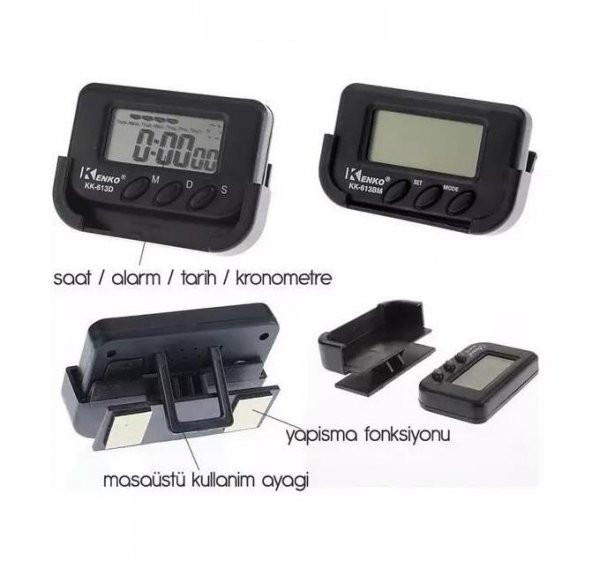 Kenko Kronometre KK-613D Alarmlı Dijital Masa Saati - 3