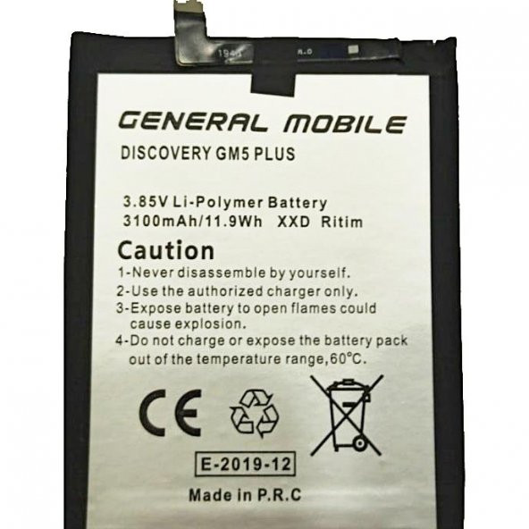 General Mobile Gm 5 Plus Yeni Seri Batarya 3100 mAh