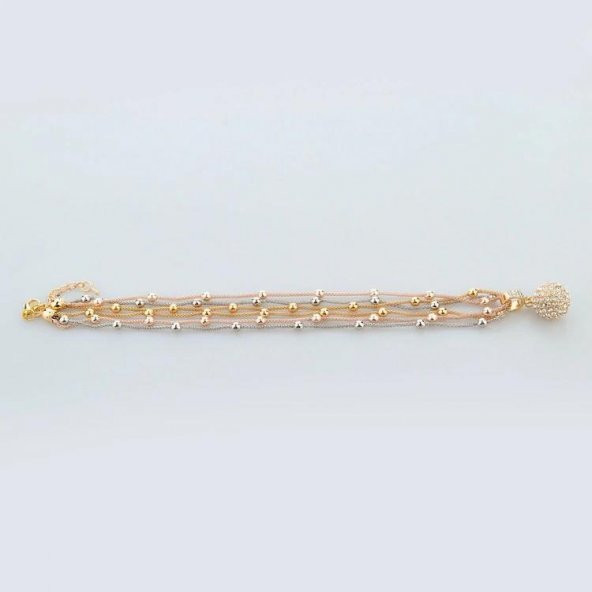 Taşlı Özel Pandora Model Çoklu Özel Bayan Kolye-Gold - 4