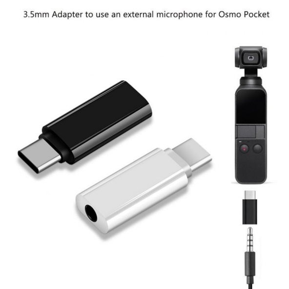 Dji Ozmo Pocket Telefon Uyumlu 3.5mm To Type C Mikrofon Adaptörü - 3