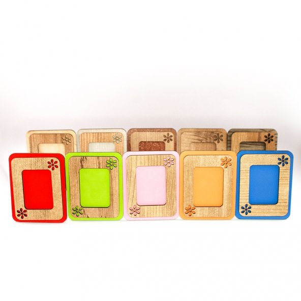 Mini Ahşap İşleme Figüratif Fotoğraf Çerçevesi Hediyelik 10 Adet - 2