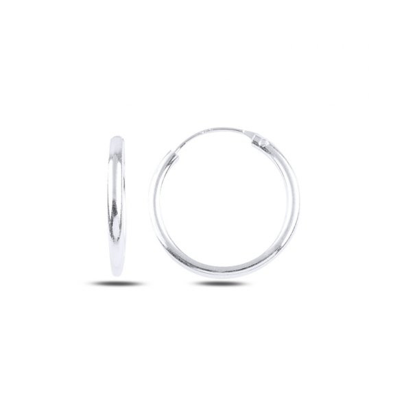 Gümüş 925 Ayar 20mm Sade Halka Küpe - 2