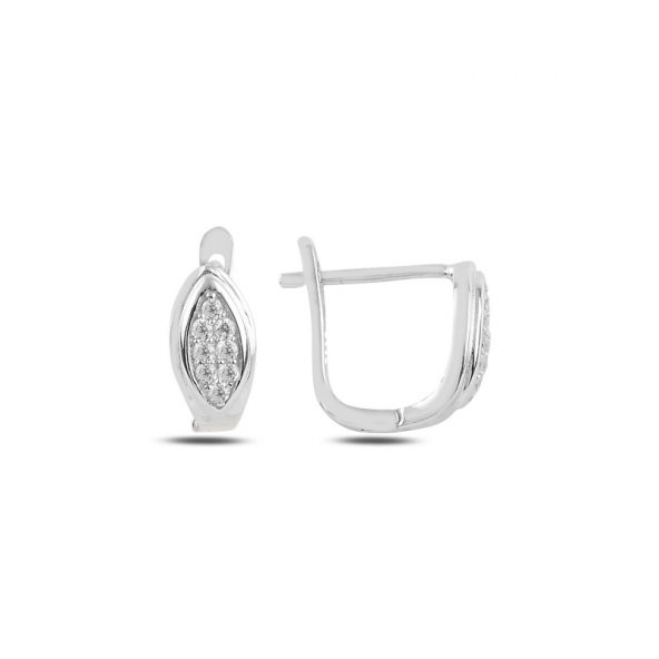 Gümüş 925 Ayar Zirkon Taşlı J Küpe - 1