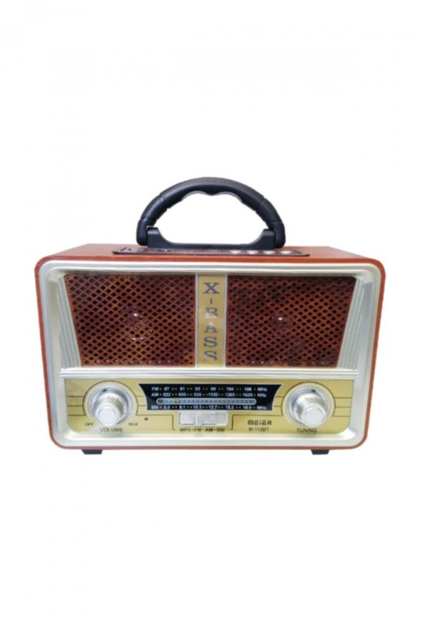 EBRTECH  Nostalji Özel Radyo Ahşap Bluetooth+fm Radyo+usb+sd Kart Özel Radyo 0369