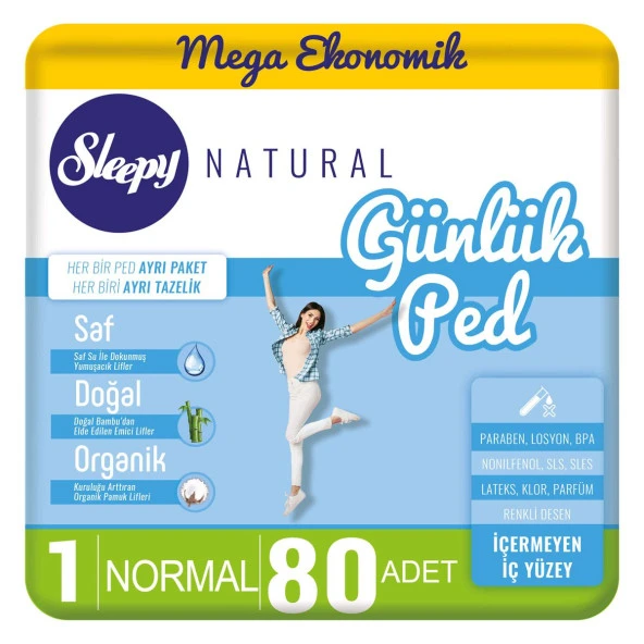 Sleepy Natural Günlük Ped Normal 80 Adet