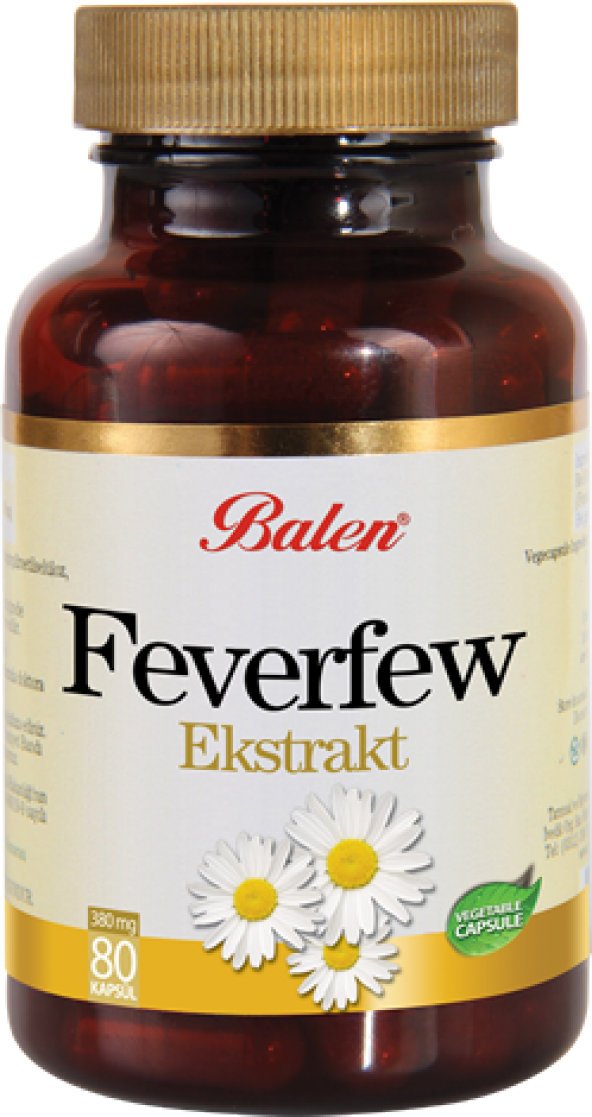 Balen Feverfew Ekstraktı Kapsül Takviye Edici Gıda 455 MG 80 Kapsül - 1