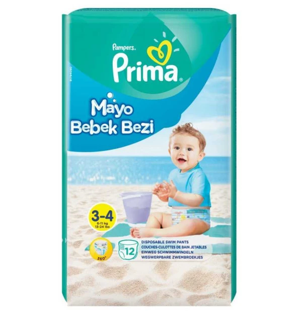 PRİMA MAYO 3-4 BEDEN MİDİ 12Lİ