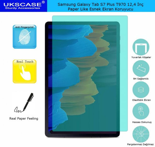 Samsung Galaxy Tab S7 Plus T970 12,4'' Paper Like Ekran Koruyucu