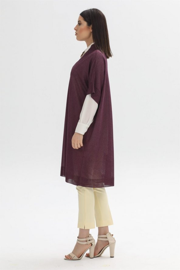 V Yaka Oversize Triko Süveter Tunik 8215 - 7