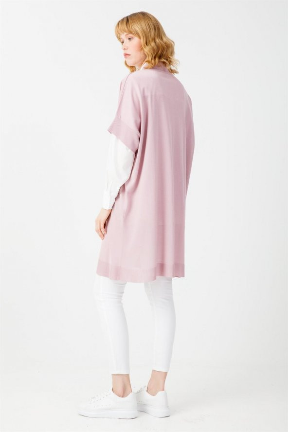 V Yaka Oversize Triko Süveter Tunik 8215 - 9