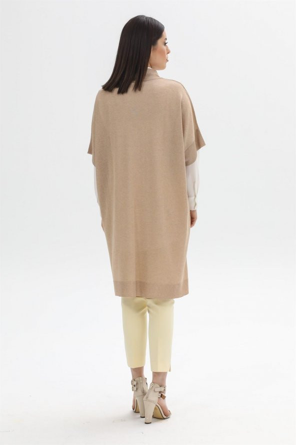 V Yaka Oversize Triko Süveter Tunik 8215 - 10