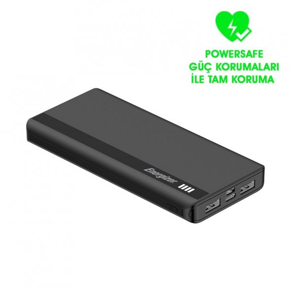 Energizer Max UE10054 10.000mah Type-C & Micro USB Girişli Taşınabilir Şarj Cihazı Siyah