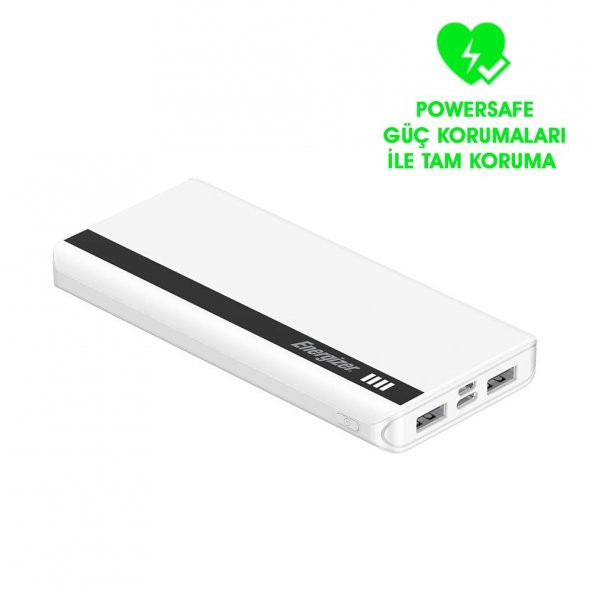 Energizer Max UE10054W 10.000mah Type-C&Micro USB Girişli Taşınabilir Şarj Cihazı Beyaz