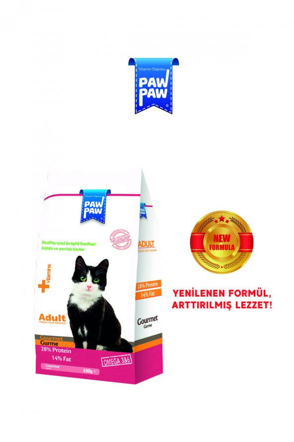 Paw Paw (Pawpaw) Gurme Yetişkin Kedi Maması-500 Gr