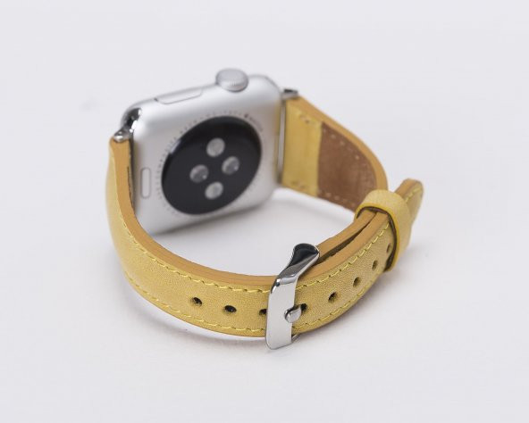 Bouletta Apple Watch Deri Kordon 38-40-42-44mm G15 Sarı - 3